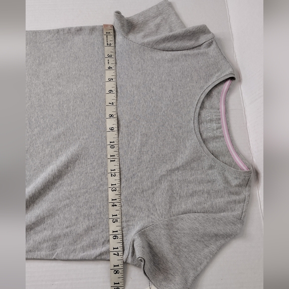 NWT Talbots Petite Women's Cotton Summer Gray Pullover Short Sleeve Tee Size MP - Picture 12 of 13